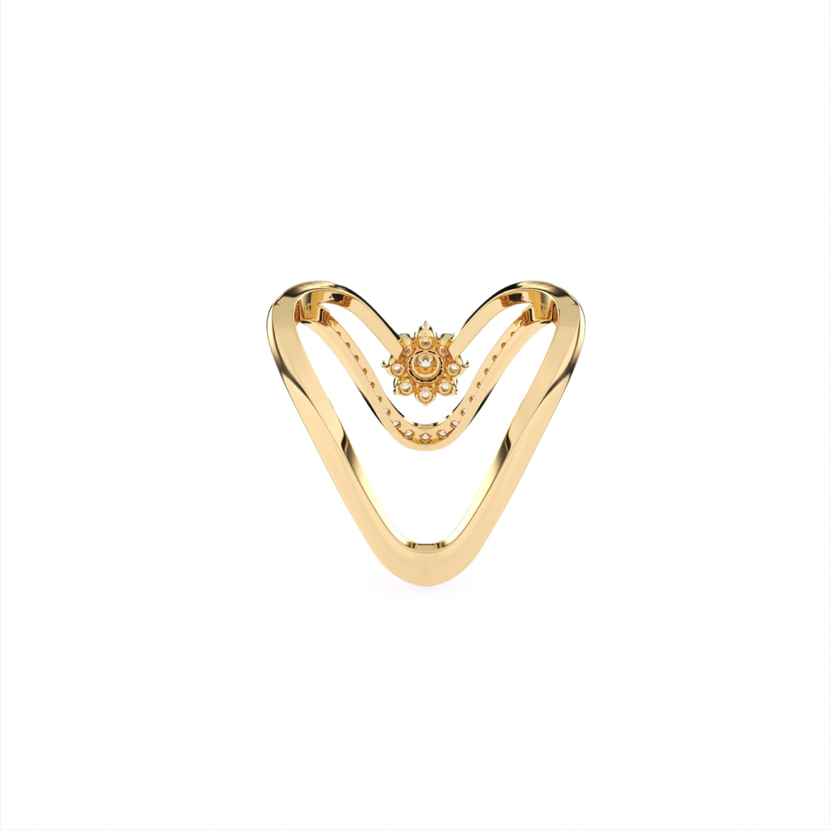 V Shape Lab Grown Diamond Engagement Ring